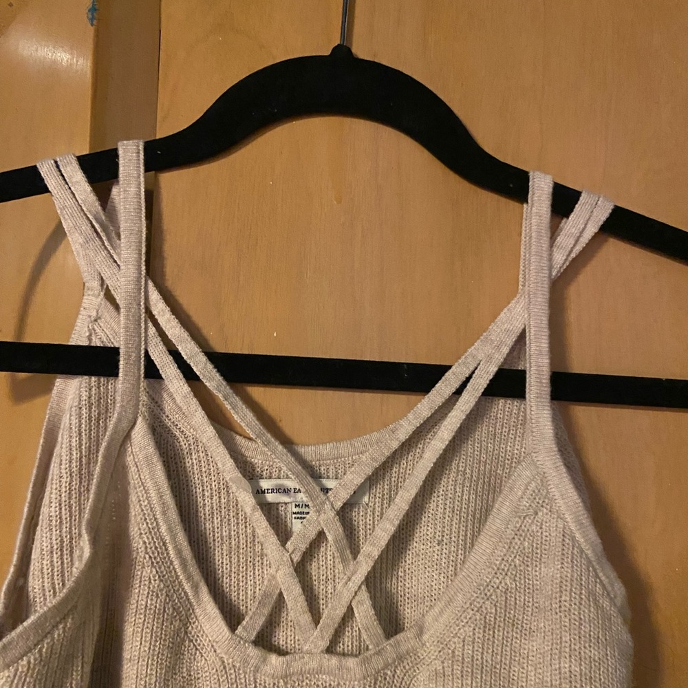 American Eagle knit tank top size: M cream color